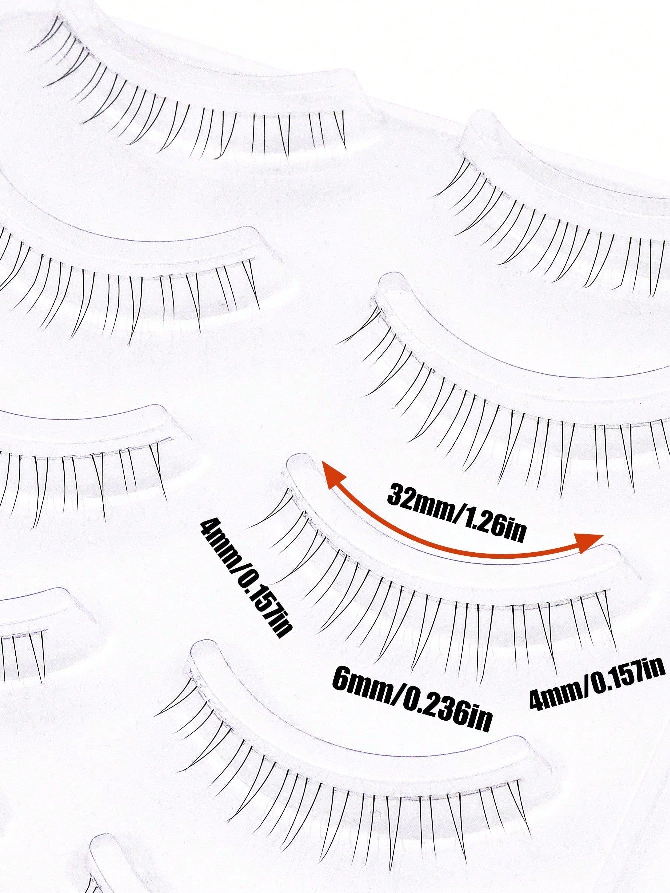 5 Pairs Transparent Stem Natural False Eyelashes, Japanese Anime Style Exaggerated Pointed DIY Cosplay Lower Lashes, Reusable, Suitable For Women And Girls, Comfortable Strip False Eyelashes