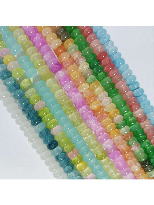 50/100pcs 5*8mm Jade Chalcedony Spacer Beads, DIY Bracelet Necklace Keychain Accessories, Multi-Color Versatile, Inspire Handmade Design