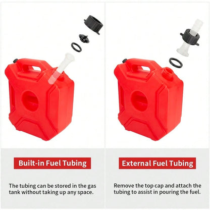 5L Gas Fuel Tank, Motorcycle Oil Tank, Medium Size Fluids Storage, Leak Proof Design, With Locking Mounting Upgraded Bracket Mounting 5L/ 1.3 Gallon Fits For Car Motorcycle SUV ATV UTV/U Bolt For 1"