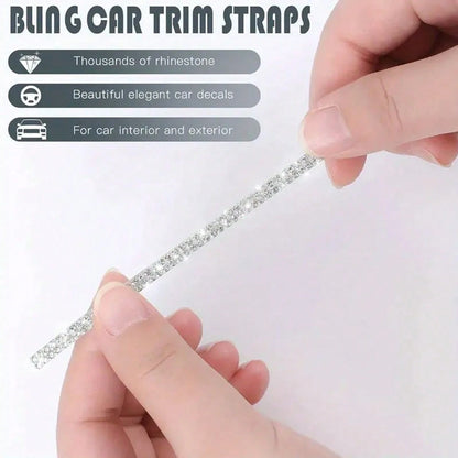 5m/Roll DIY Rhinestone Strip, Suitable For Car Crystal Diamond Decoration, Car Diamond Decoration, Self-Adhesive Diamond Crafts DIY Rhinestone Strip