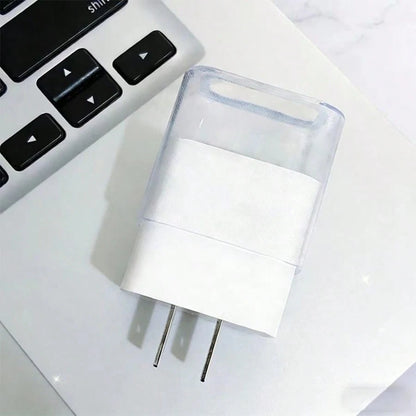 5pcs/4pcs/2pcs Minimalist Transparent Data Cable Protector Set, Solid Color All-Match Digital Accessories Compatible With Multiple Scenarios, Compatible With Apple 18W/20W Fast Charging, Minimalist Ve