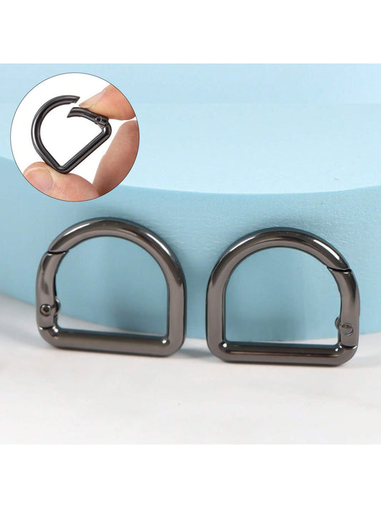 5pcs D-Ring Spring Snap Clips Connectors, Suitable For Belts, Backpacks, Handbags, Wallets, Keychains, Carabiners