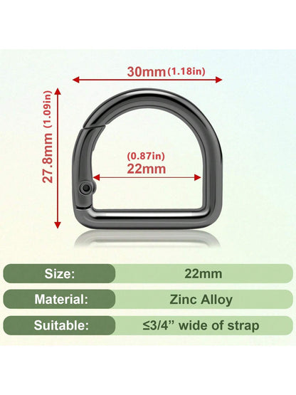 5pcs D-Ring Spring Snap Clips Connectors, Suitable For Belts, Backpacks, Handbags, Wallets, Keychains, Carabiners