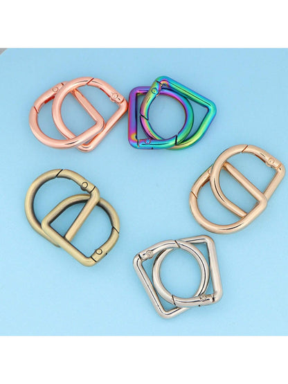 5pcs D-Ring Spring Snap Clips Connectors, Suitable For Belts, Backpacks, Handbags, Wallets, Keychains, Carabiners