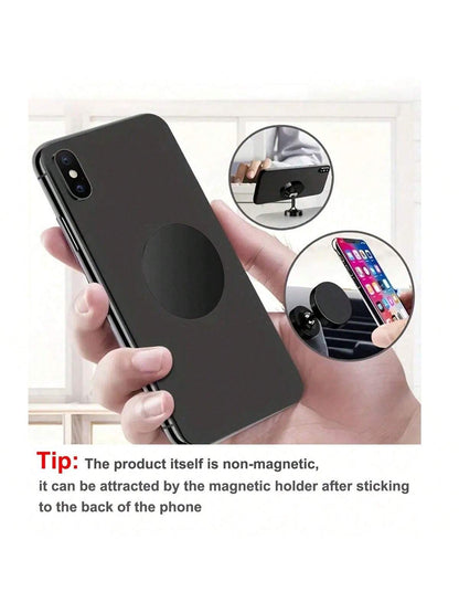 5pcs Electroplated Black Iron Sheet Phone Holder Accessory With 40mm Diameter And Adhesive Backing