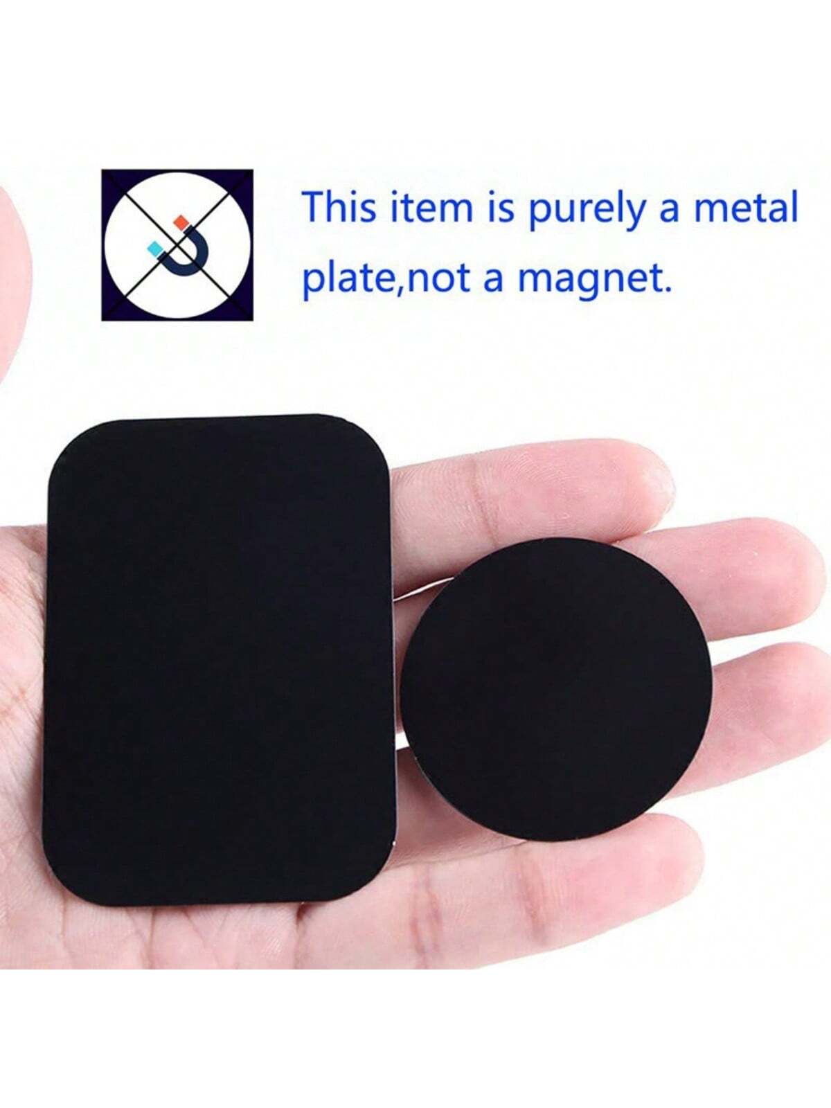 5pcs Electroplated Black Iron Sheet Phone Holder Accessory With 40mm Diameter And Adhesive Backing