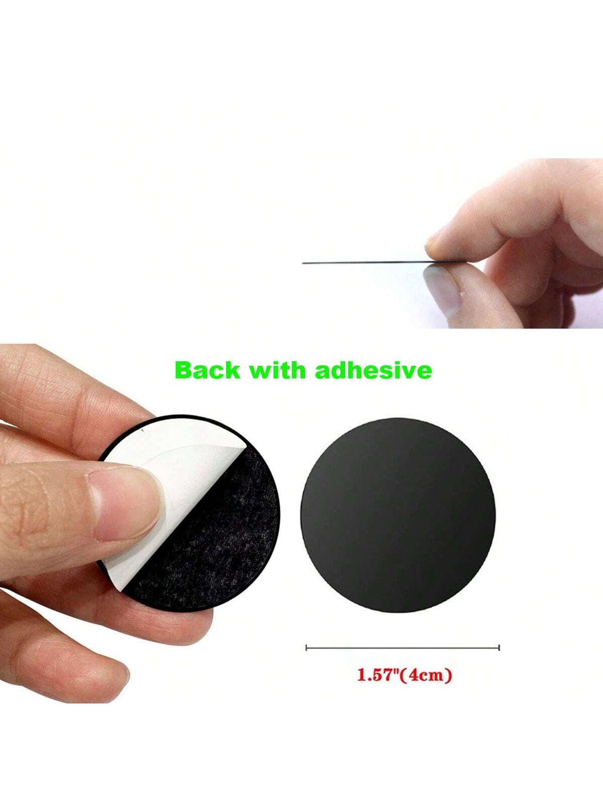 5pcs Electroplated Black Iron Sheet Phone Holder Accessory With 40mm Diameter And Adhesive Backing