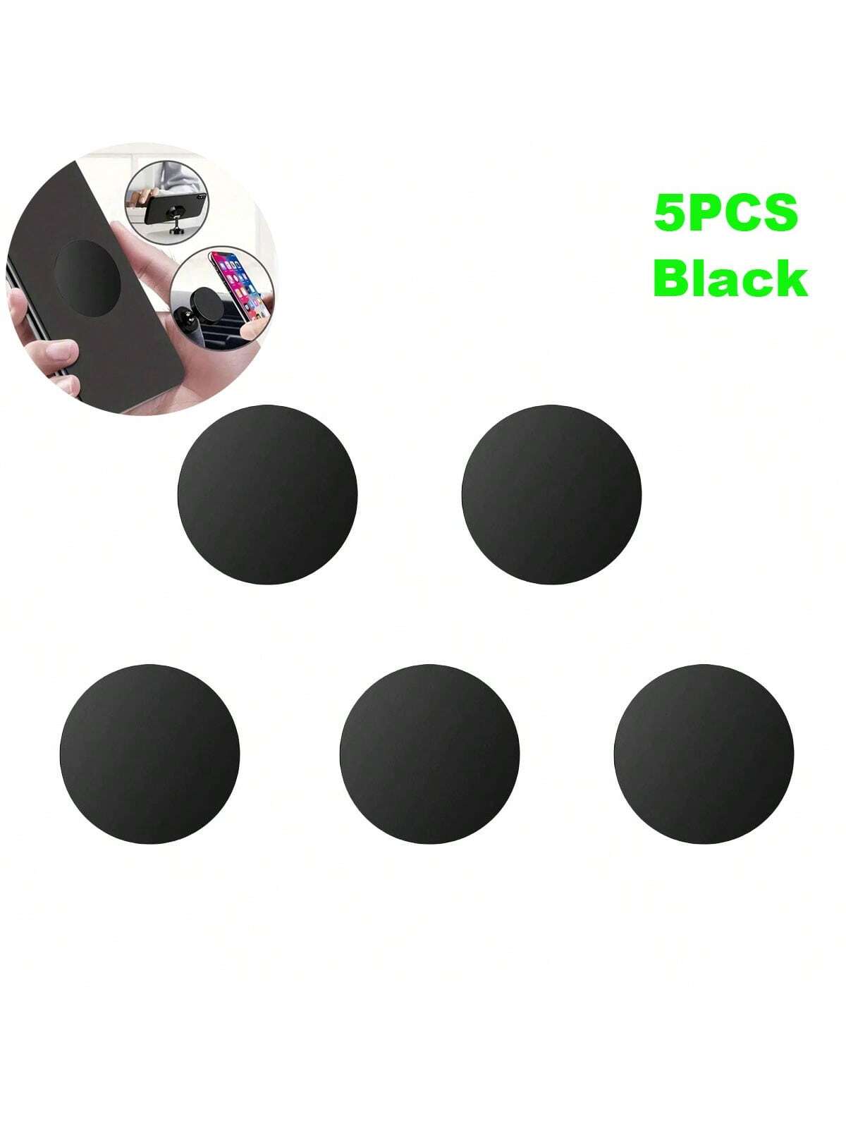 5pcs Electroplated Black Iron Sheet Phone Holder Accessory With 40mm Diameter And Adhesive Backing
