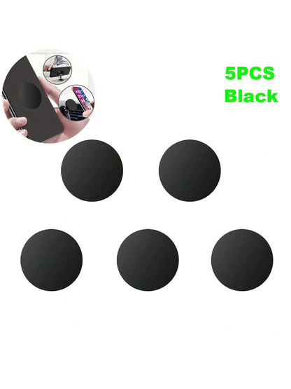 5pcs Electroplated Black Iron Sheet Phone Holder Accessory With 40mm Diameter And Adhesive Backing