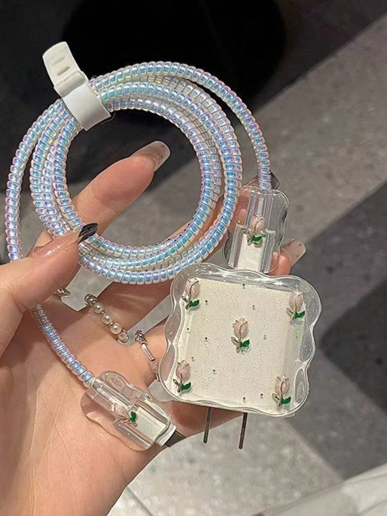 5pcs Flower/Butterfly Design Data Cable Protector Case, 20W Fast Charging Compatible With IPhone 14/13/12/11, Best Gift For Friends