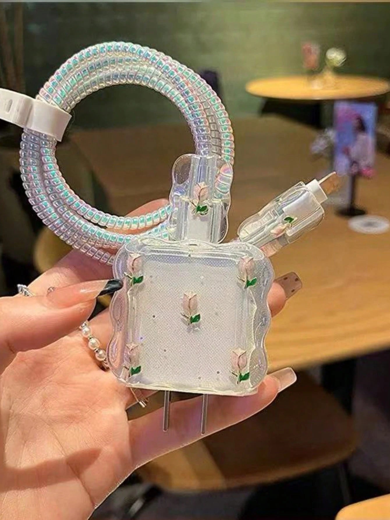 5pcs Flower/Butterfly Design Data Cable Protector Case, 20W Fast Charging Compatible With IPhone 14/13/12/11, Best Gift For Friends