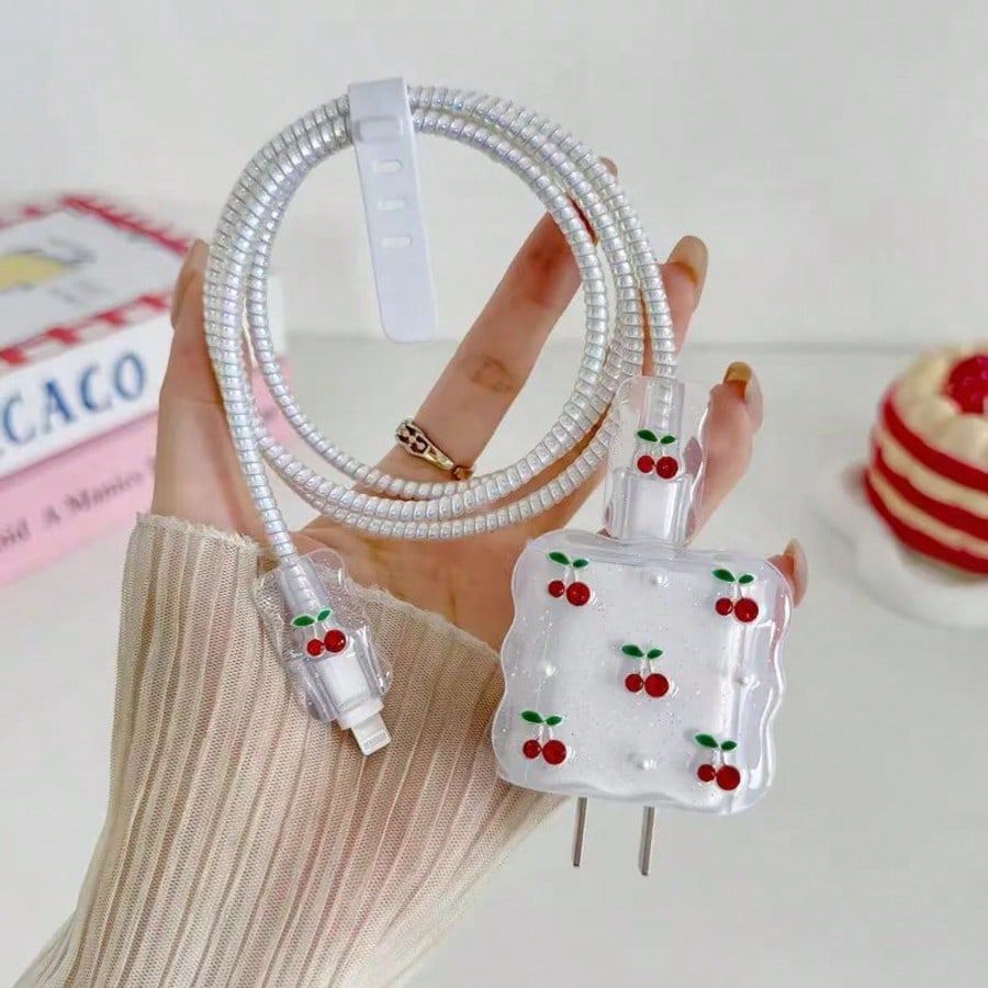 5pcs Flower/Butterfly Design Data Cable Protector Case, 20W Fast Charging Compatible With IPhone 14/13/12/11, Best Gift For Friends