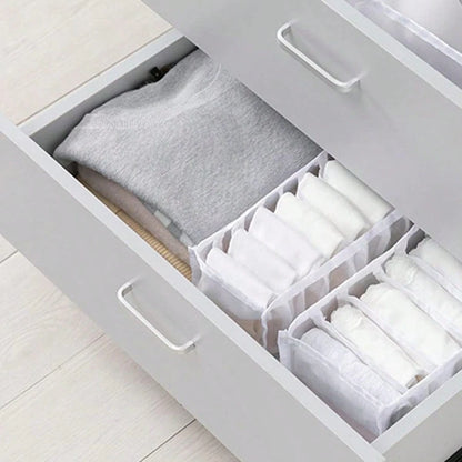 5pcs Foldable Clothes Drawer Organizers, For Baby Diapers, Bibs, Socks And Handkerchief Storage, Compartment Storage Box, 11 Grids + 7 Grids
