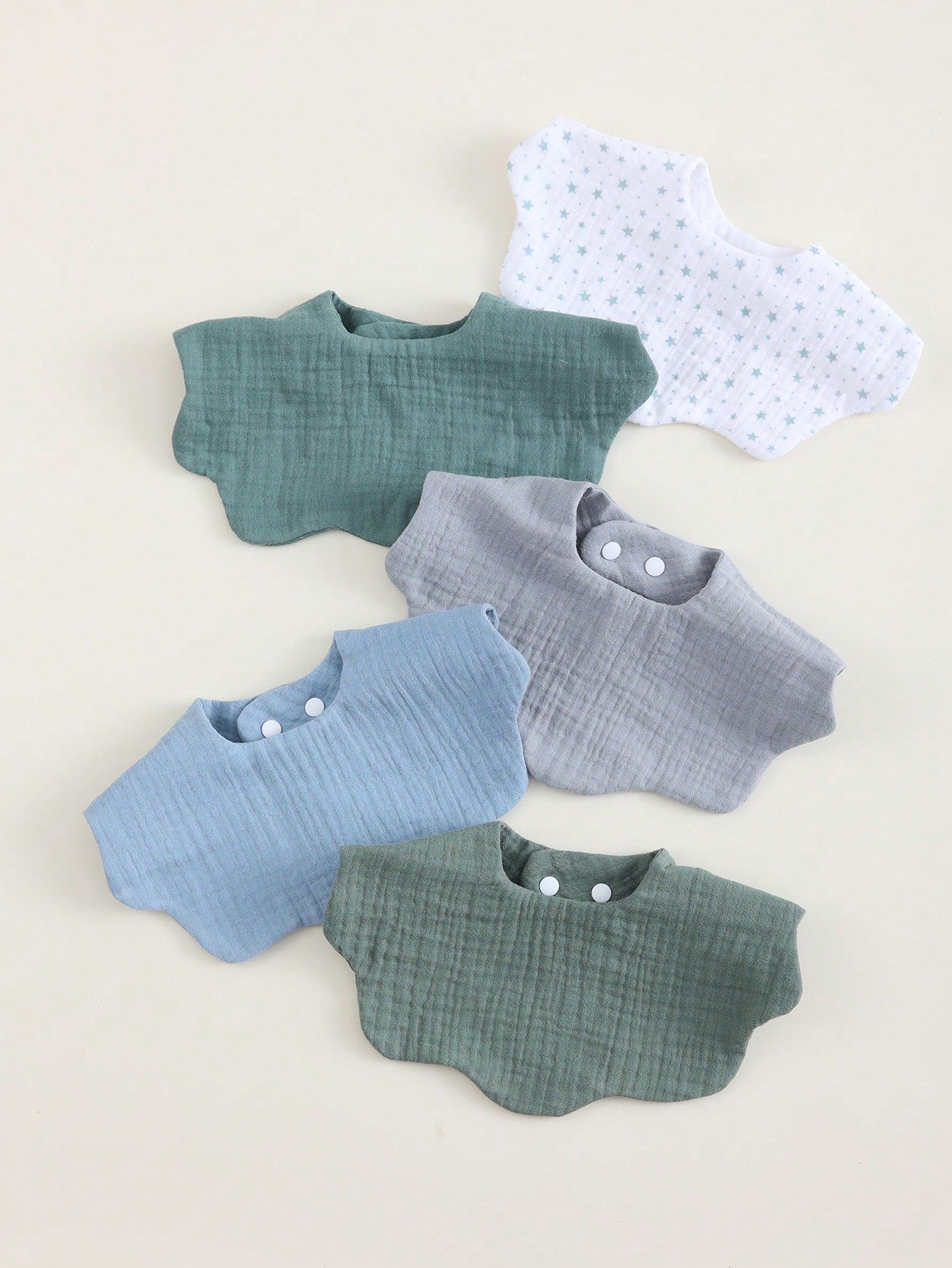 5pcs/Pack Cotton Absorbent Breathable Bibs, Fashionable Baby Burp Cloths, Soft Muslim Cotton