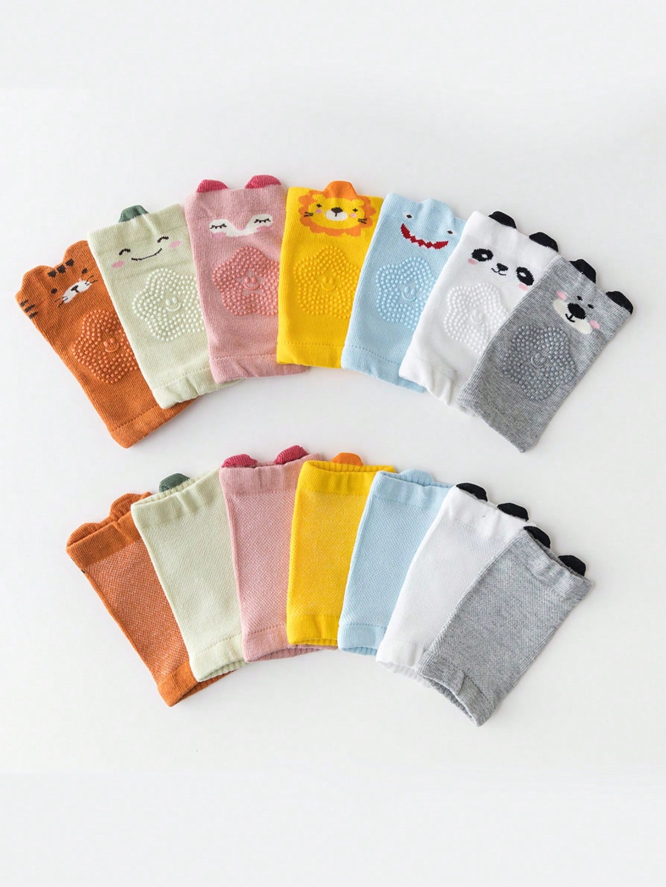 5pcs/Set Assorted Baby Breathable Knee Pads, Mesh Anti-Slip Crawling Toddler Knee Elbow Protector With Cartoon Pattern