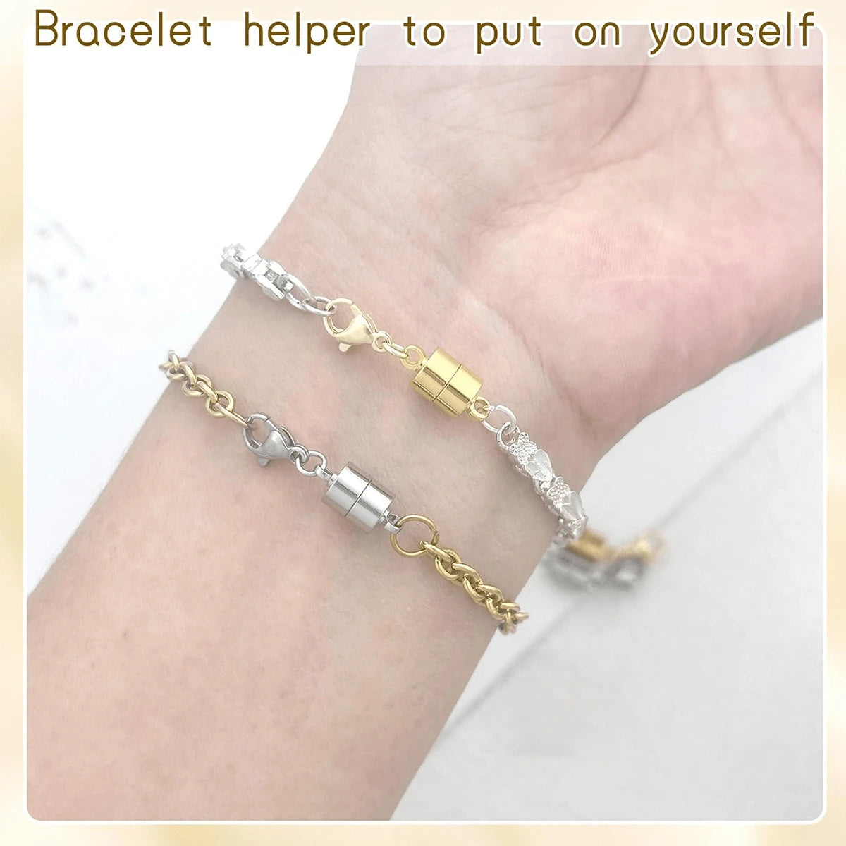 6/12pcs Magnetic Necklace Clasp With Lobster Claw, 14K Gold And Silver Color Magnetic Jewelry Clasps For Necklace Extender Bracelet Clasp Ring (Mini Size)