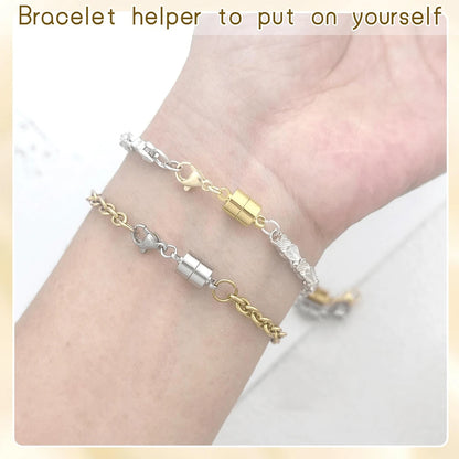 6/12pcs Magnetic Necklace Clasp With Lobster Claw, 14K Gold And Silver Color Magnetic Jewelry Clasps For Necklace Extender Bracelet Clasp Ring (Mini Size)