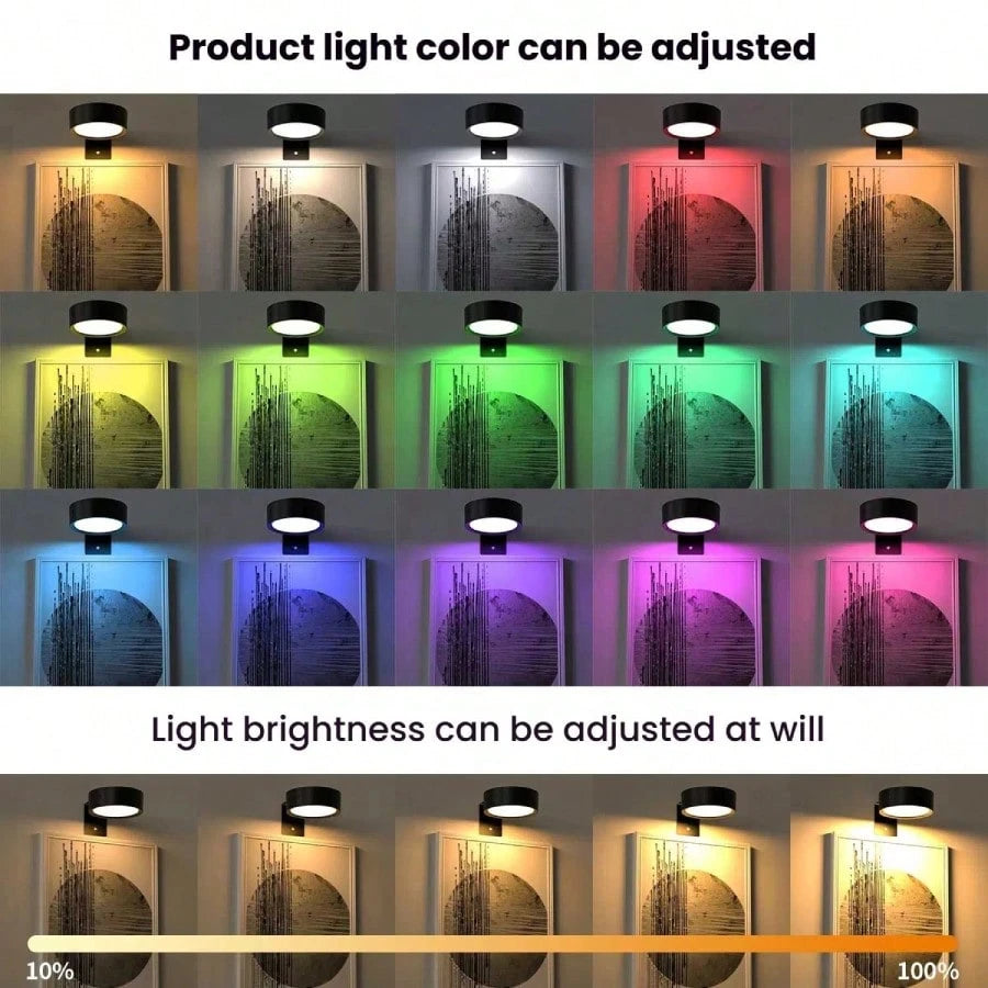 6/3/1pc Led Wireless Metal Mural Lamp Lights, Magnetic Wall Lamp, Led Art Display Light, Led Painting Light, Night Light, For Wall Decor, Home Room Decor, Bedside, Bedroom, Study Staircase, Indoor Dec