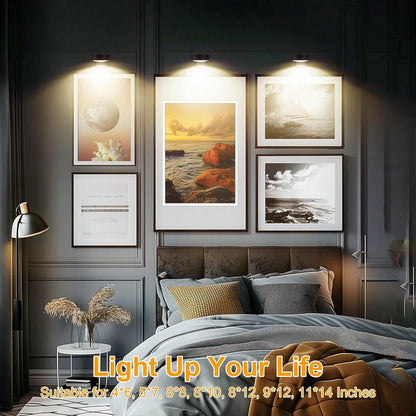 6/3/1pc Led Wireless Metal Mural Lamp Lights, Magnetic Wall Lamp, Led Art Display Light, Led Painting Light, Night Light, For Wall Decor, Home Room Decor, Bedside, Bedroom, Study Staircase, Indoor Dec