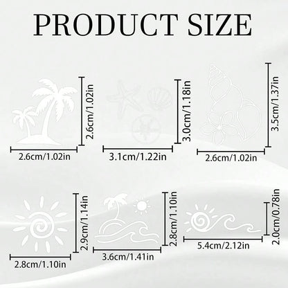 6 Pcs Beach Ocean Car Stickers, Tropical Pa 1lm Sun Sticker Decals For Outside Of Car, Cute Summer Stickers For Automotive Bumper Windo