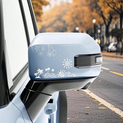 6 Pcs Beach Ocean Car Stickers, Tropical Pa 1lm Sun Sticker Decals For Outside Of Car, Cute Summer Stickers For Automotive Bumper Windo