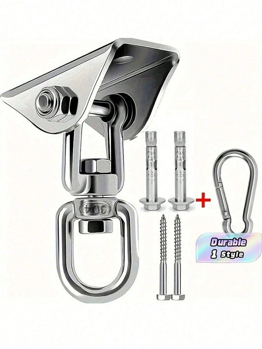 6-Piece/Set 304 Stainless Steel Hammock Hardware Set – Rust-Resistant And Durable Swing Hooks – Multifunctional, Easy-To-Install Rotating Hook Design, Suitable For Hammocks, Yoga, Sandbags, And Swing
