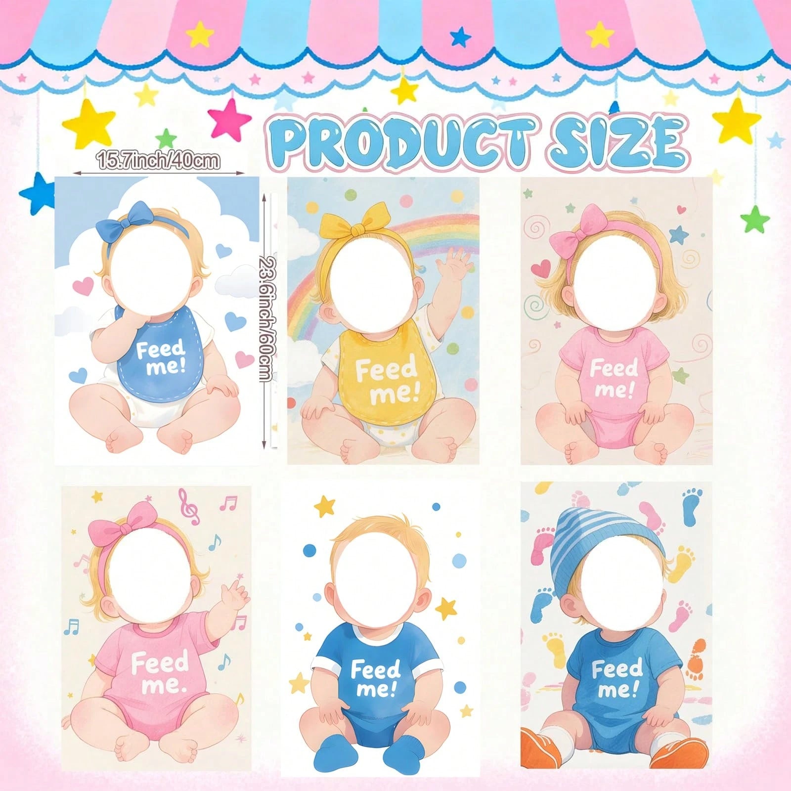 "6 Sets Blindfolded Baby Shower Games Feed Me Baby Shower Game Blindfolded Baby Food Feeding Game Gender Reveal Game Baby Shower Party Supplies"