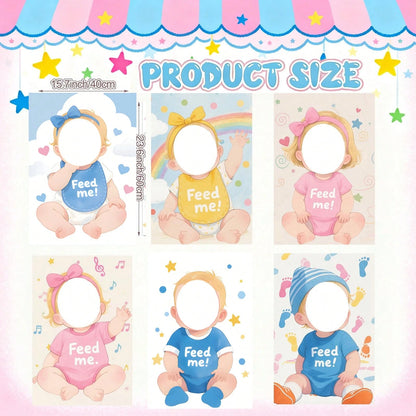"6 Sets Blindfolded Baby Shower Games Feed Me Baby Shower Game Blindfolded Baby Food Feeding Game Gender Reveal Game Baby Shower Party Supplies"