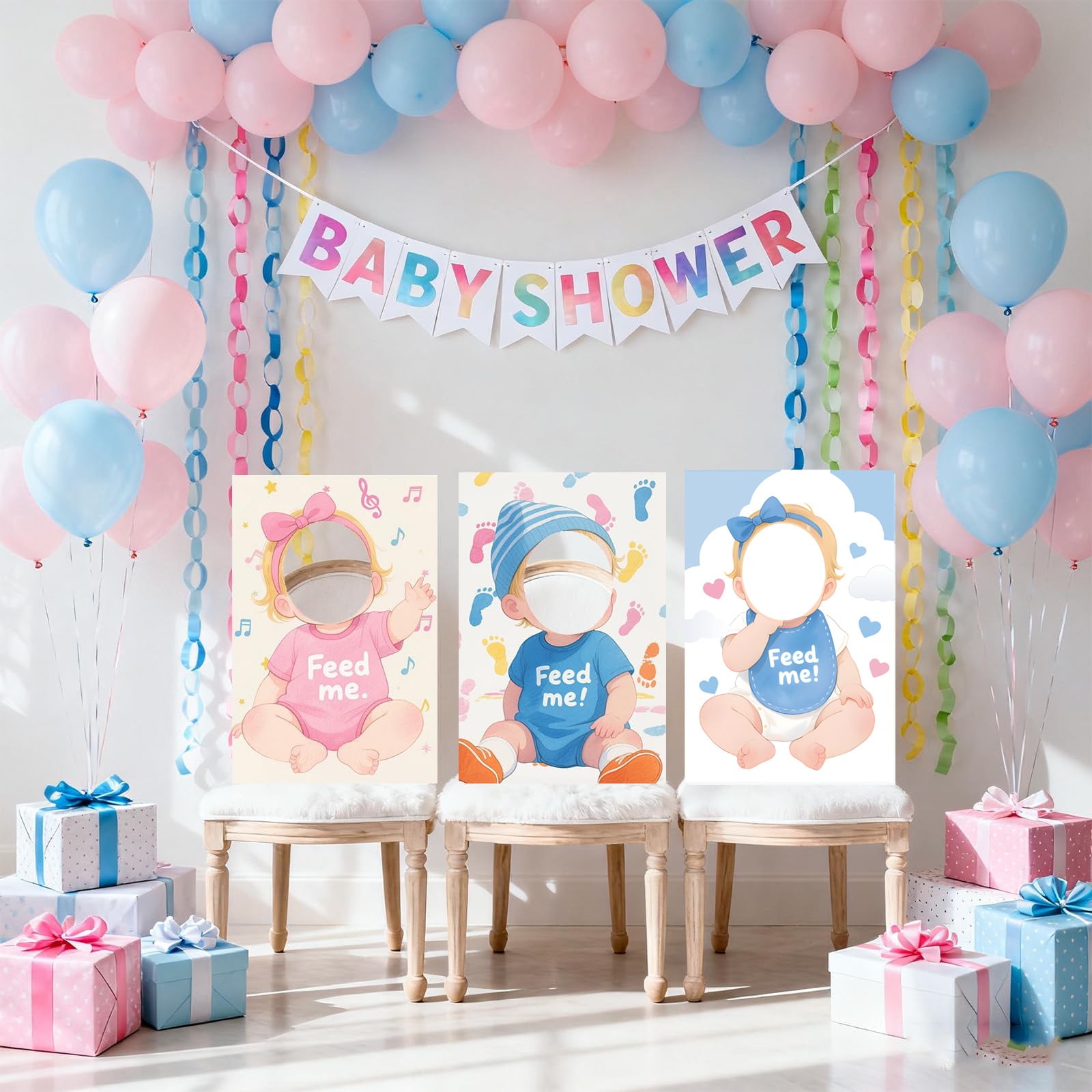 "6 Sets Blindfolded Baby Shower Games Feed Me Baby Shower Game Blindfolded Baby Food Feeding Game Gender Reveal Game Baby Shower Party Supplies"
