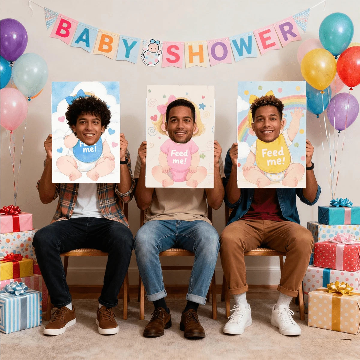 "6 Sets Blindfolded Baby Shower Games Feed Me Baby Shower Game Blindfolded Baby Food Feeding Game Gender Reveal Game Baby Shower Party Supplies"