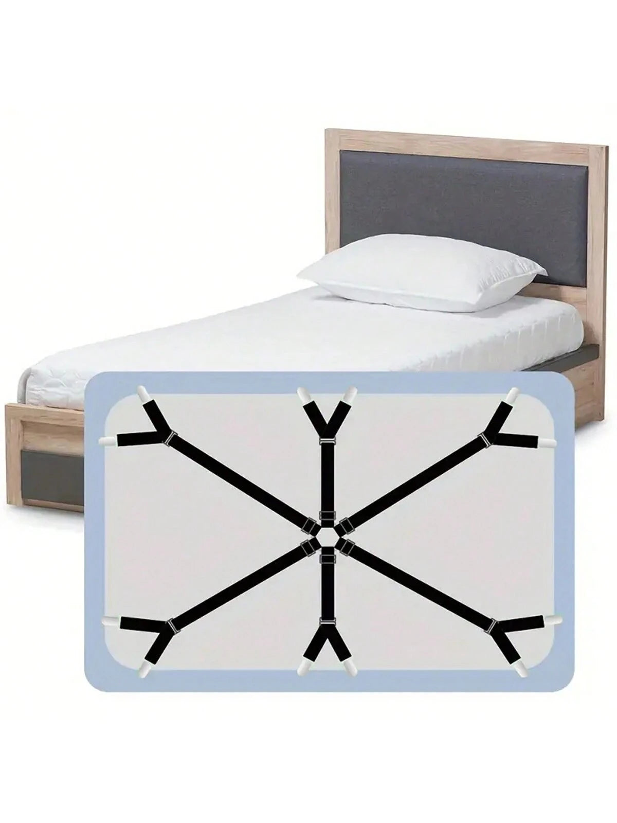 6 Side 12 Pegs Bed Sheet Clip, Adjustable Sofa Bed Sheet Fastener, Tablecloth Clip, Anti-Running And Anti-Slip Bed Sheet Buckle
