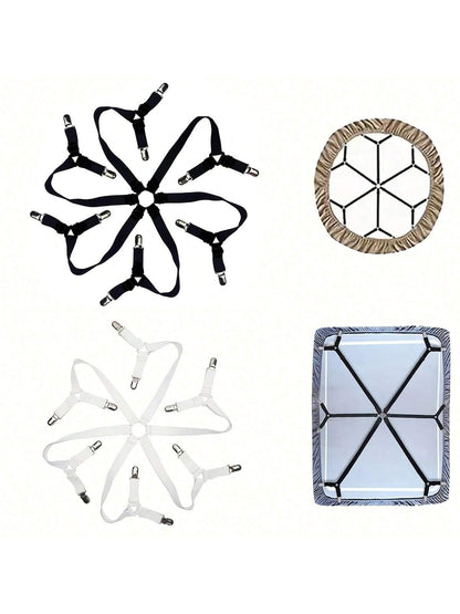 6 Side 12 Pegs Bed Sheet Clip, Adjustable Sofa Bed Sheet Fastener, Tablecloth Clip, Anti-Running And Anti-Slip Bed Sheet Buckle