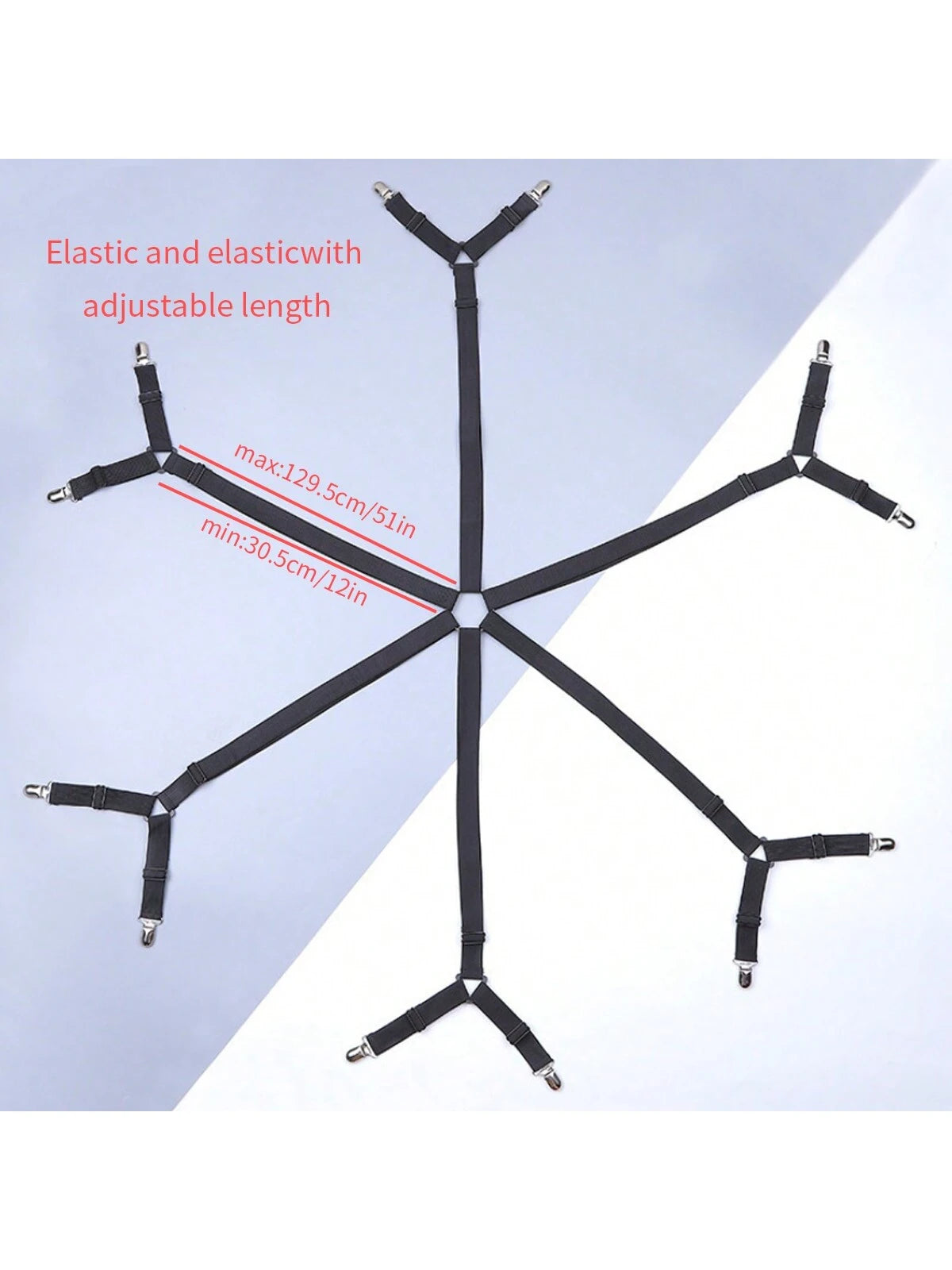 6 Side 12 Pegs Bed Sheet Clip, Adjustable Sofa Bed Sheet Fastener, Tablecloth Clip, Anti-Running And Anti-Slip Bed Sheet Buckle