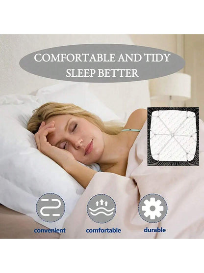6 Side 12 Pegs Bed Sheet Clip, Adjustable Sofa Bed Sheet Fastener, Tablecloth Clip, Anti-Running And Anti-Slip Bed Sheet Buckle