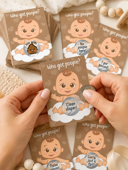 60pcs/30pcs- Baby Shower Party Fun & Joy Baby Gift Party- Funny Poop Scratch-Off- Unisex Ideal Choice, Diaper Raffle Tickets, Gender Reveal Party Supplies, Baby Shower Party Favors, Baby Shower Act
