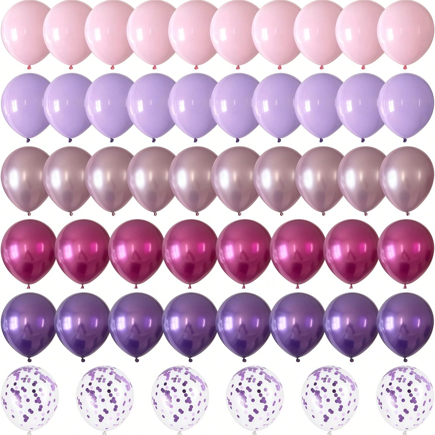 60pcs Pink And Purple Balloons, Metallic Purple Pink Hot Pink Latex, Foil Sequin Balloons, For Birthday Wedding Baby Shower Girl Party Decoration, Birthday Party Decoration, Baby Shower Decoration, Cu