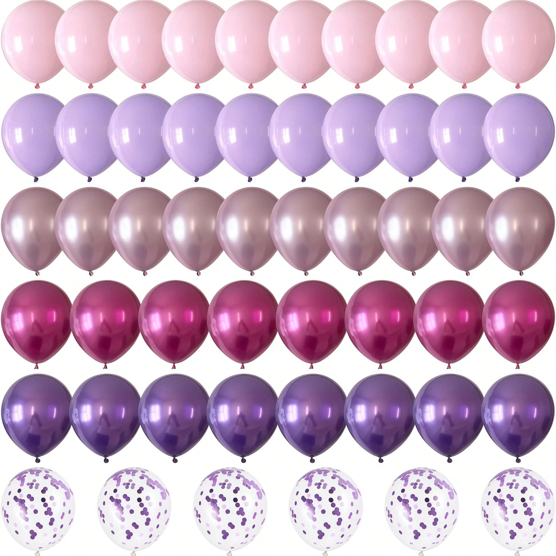 60pcs Pink And Purple Balloons, Metallic Purple Pink Hot Pink Latex, Foil Sequin Balloons, For Birthday Wedding Baby Shower Girl Party Decoration, Birthday Party Decoration, Baby Shower Decoration, Cu
