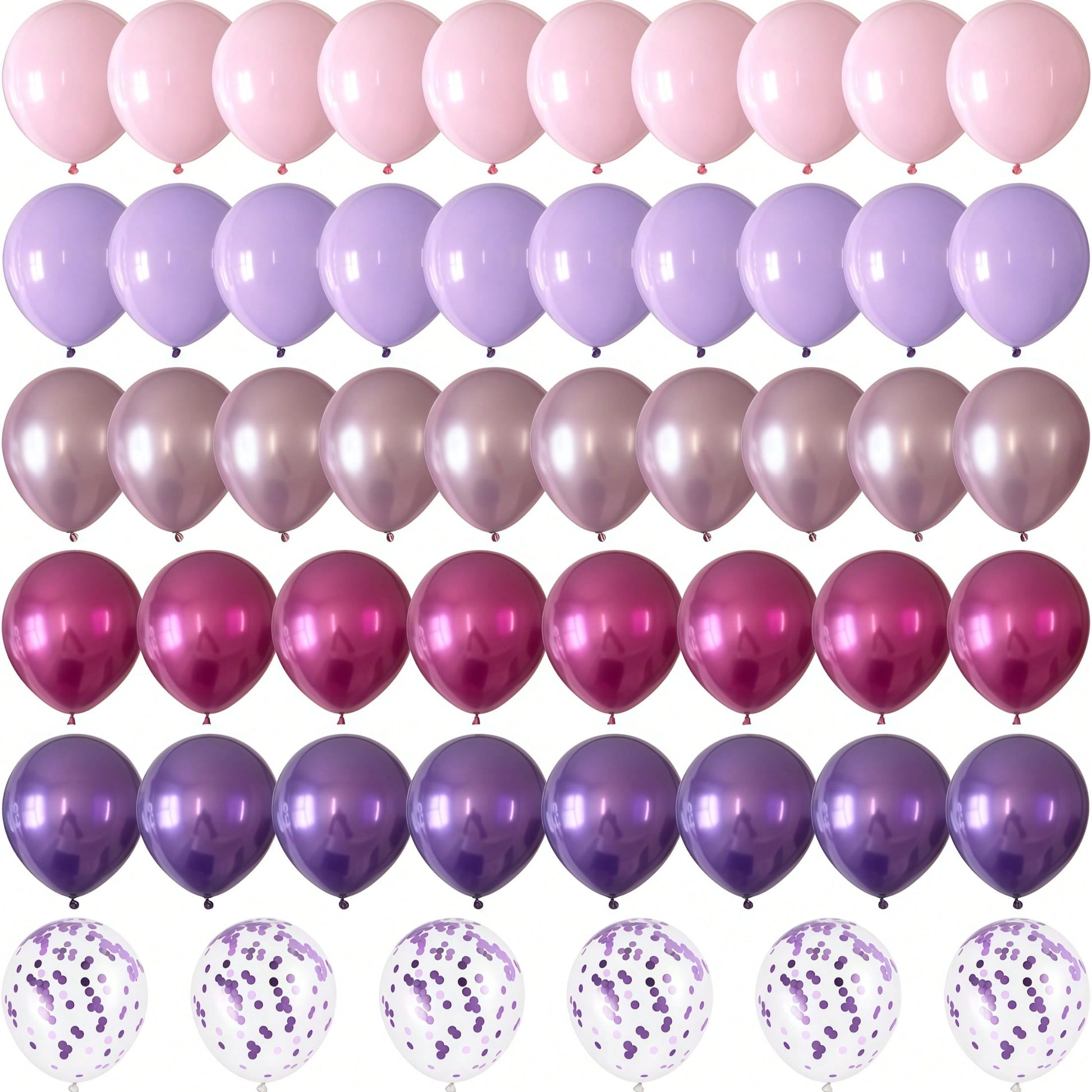 60pcs Pink And Purple Balloons, Metallic Purple Pink Hot Pink Latex, Foil Sequin Balloons, For Birthday Wedding Baby Shower Girl Party Decoration, Birthday Party Decoration, Baby Shower Decoration, Cu