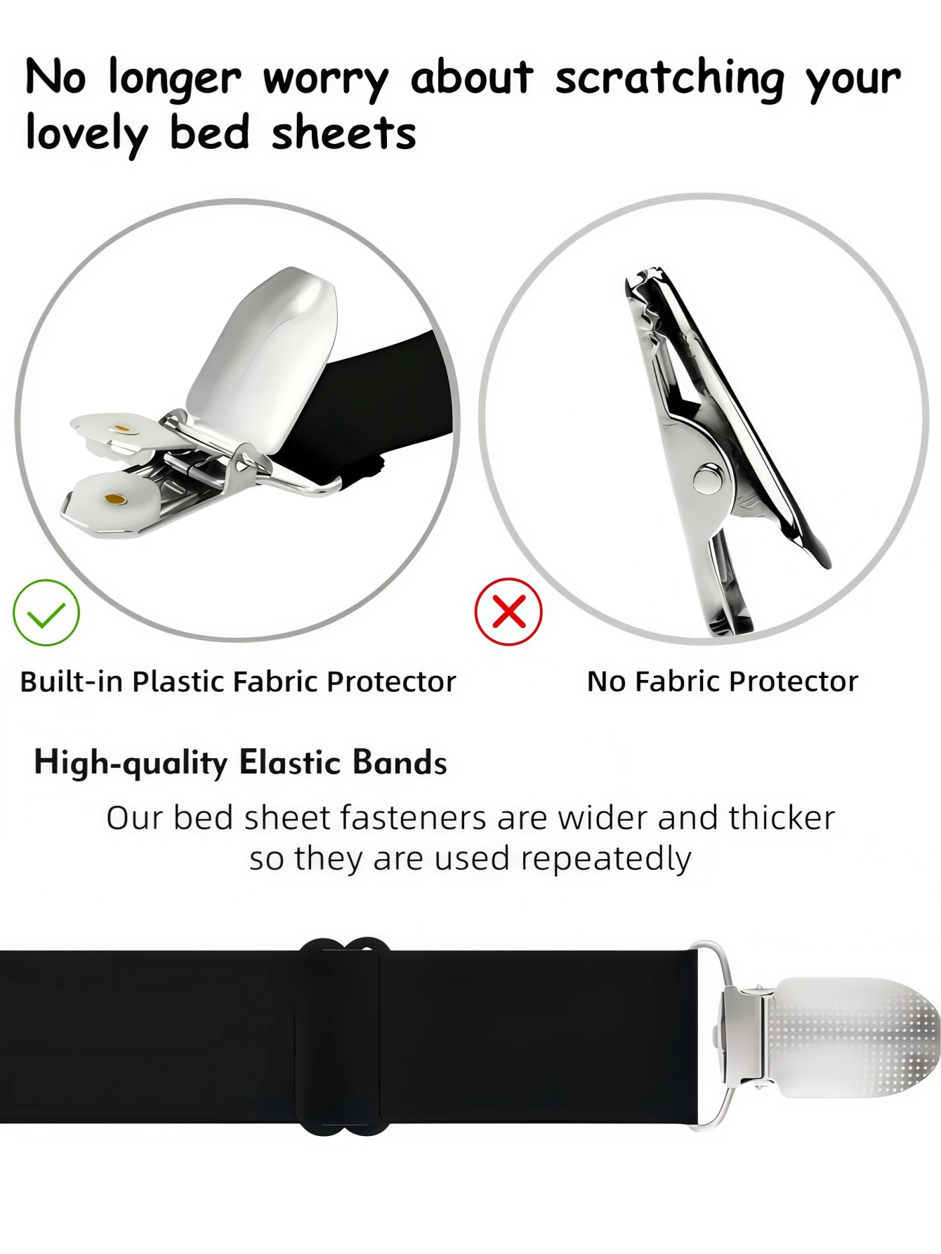 6PCS Bed Sheet Straps, Fitted Bed Sheet Fastener Clips, Adjustable Crisscross Bed Sheet Holder Straps For Corners, Mattress Sheet Suspender Grippers, Bedding Accessories, Black