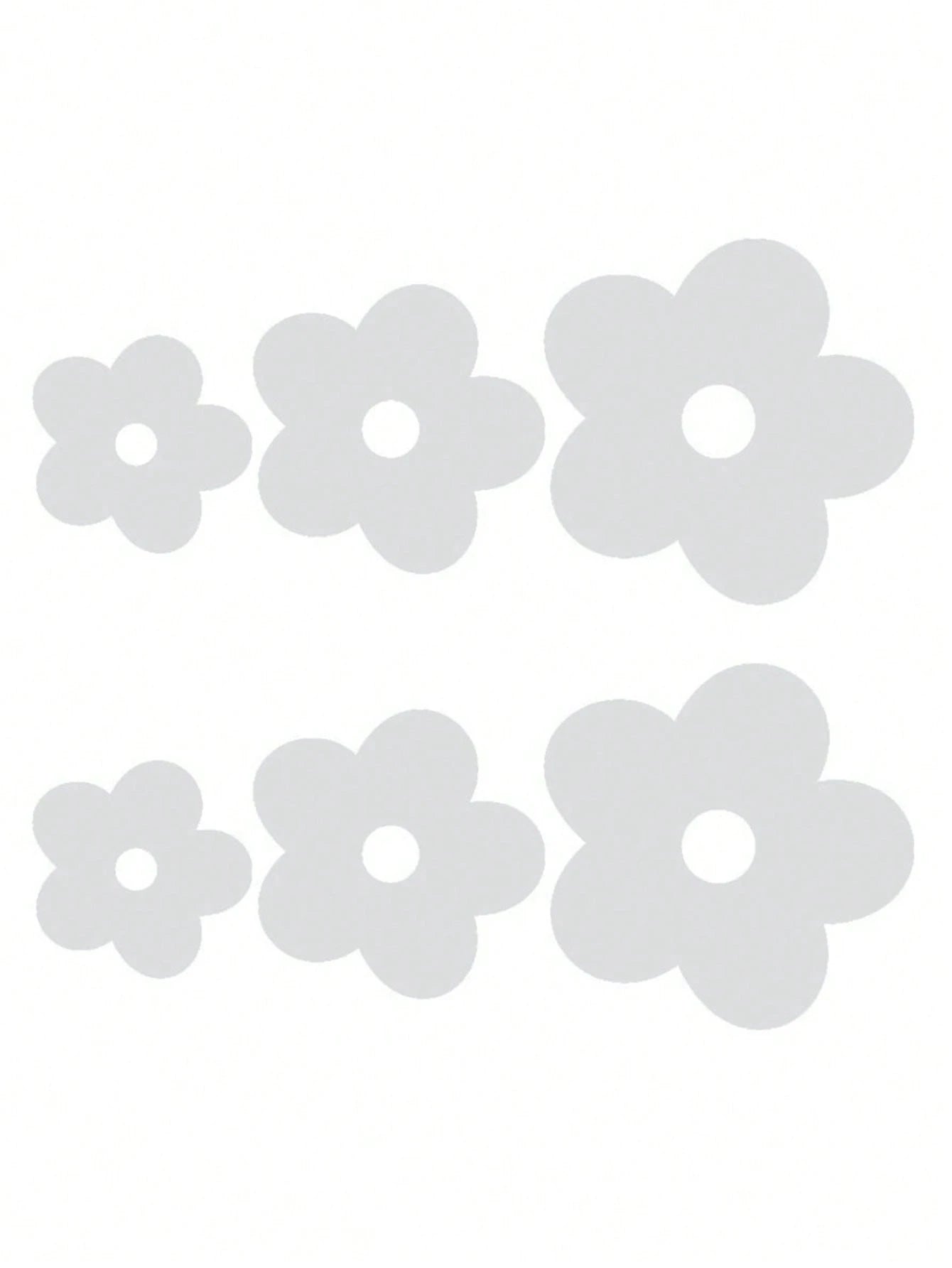 6pcs Car Rear View Mirror Sticker Decor With Plant & Flower Pattern