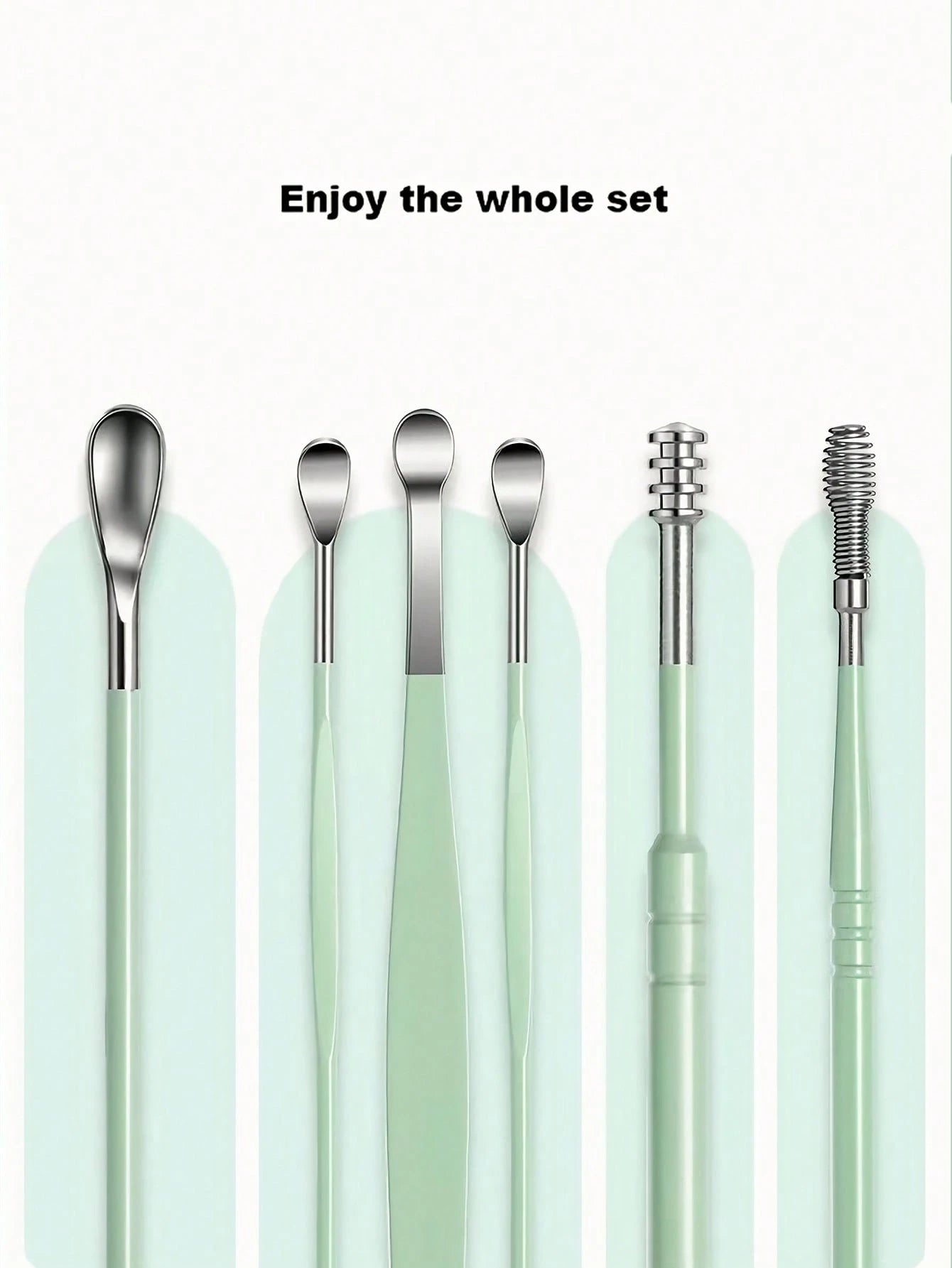 6Pcs Ear Cleaning Tool Stainless Steel Ear Pick Kit &1Pc Storage Bag Earwax Remover Tool, Living Room Home Bedroom Bathroom House Decor, Travel Stuff, Wedding, Party, Birthday, Gifts For Men Mom Dad F