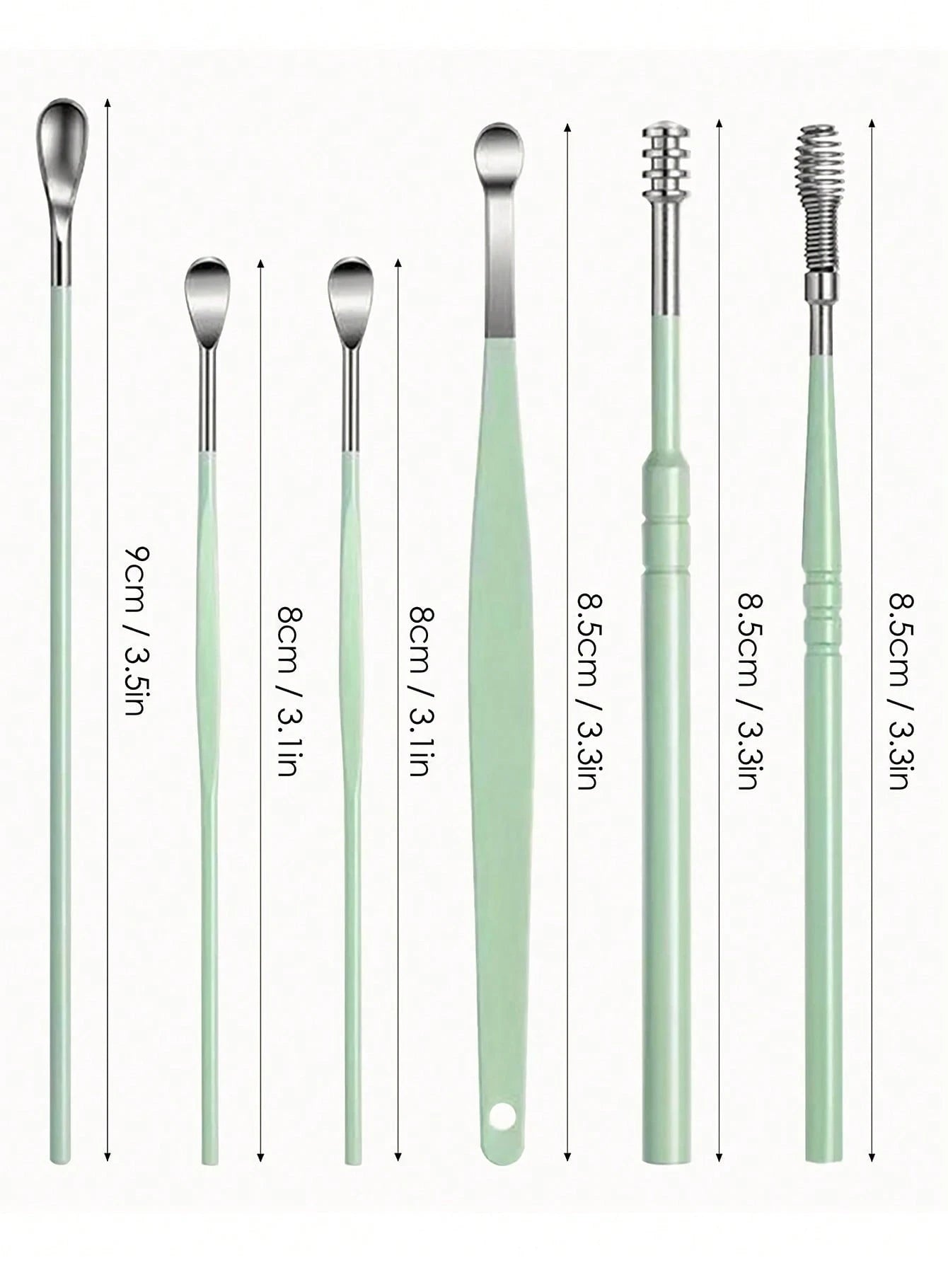 6Pcs Ear Cleaning Tool Stainless Steel Ear Pick Kit &1Pc Storage Bag Earwax Remover Tool, Living Room Home Bedroom Bathroom House Decor, Travel Stuff, Wedding, Party, Birthday, Gifts For Men Mom Dad F