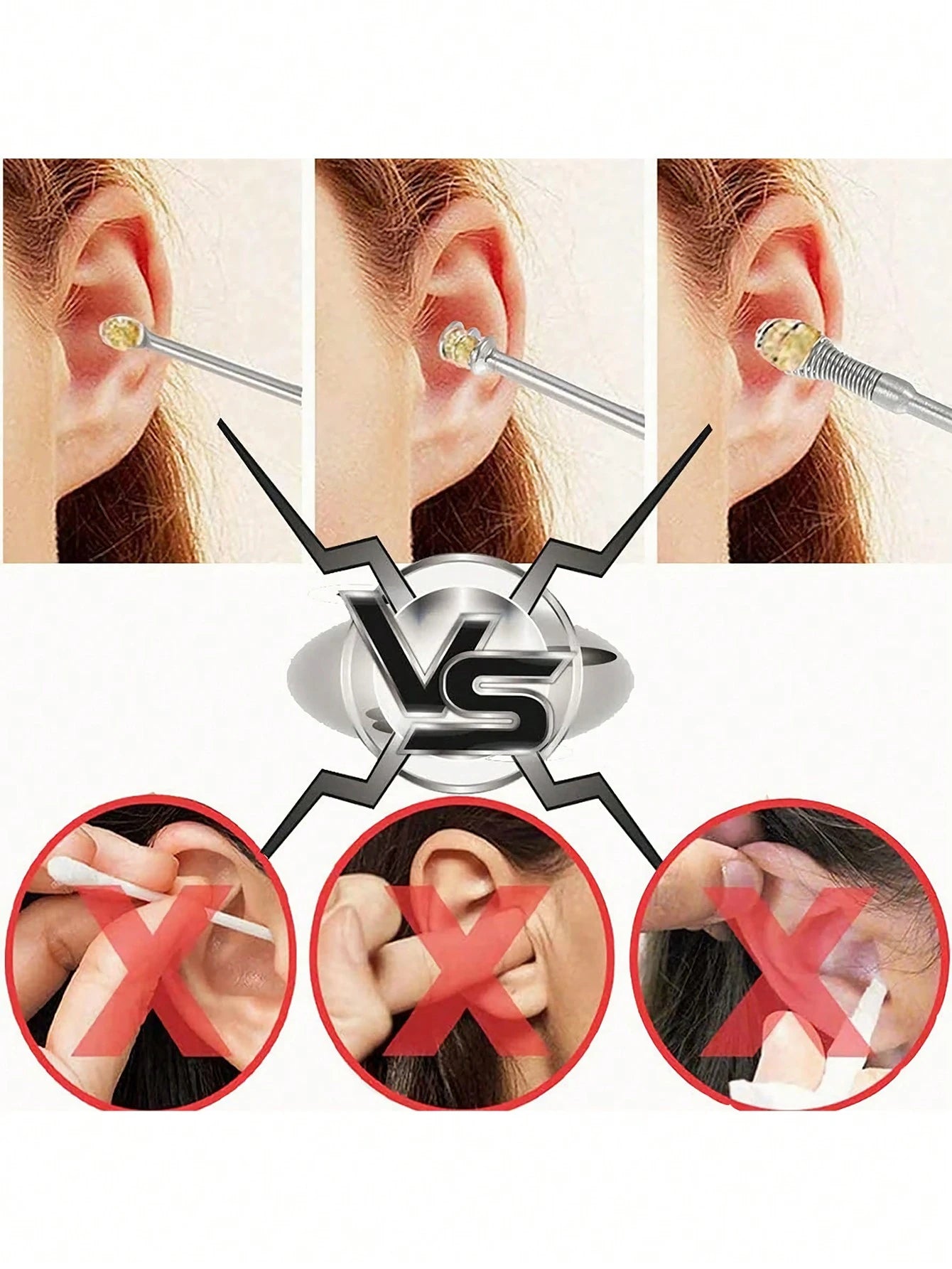 6Pcs Ear Cleaning Tool Stainless Steel Ear Pick Kit &1Pc Storage Bag Earwax Remover Tool, Living Room Home Bedroom Bathroom House Decor, Travel Stuff, Wedding, Party, Birthday, Gifts For Men Mom Dad F
