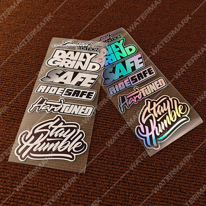 6pcs JDM Motorcycle Stickers, Waterproof & Sunproof Decals, Suitable For Motorcycle Front Cover, Fuel Tank, Racing Helmet, Scooter Body- Scratch Cover & Decorative Sticker Film