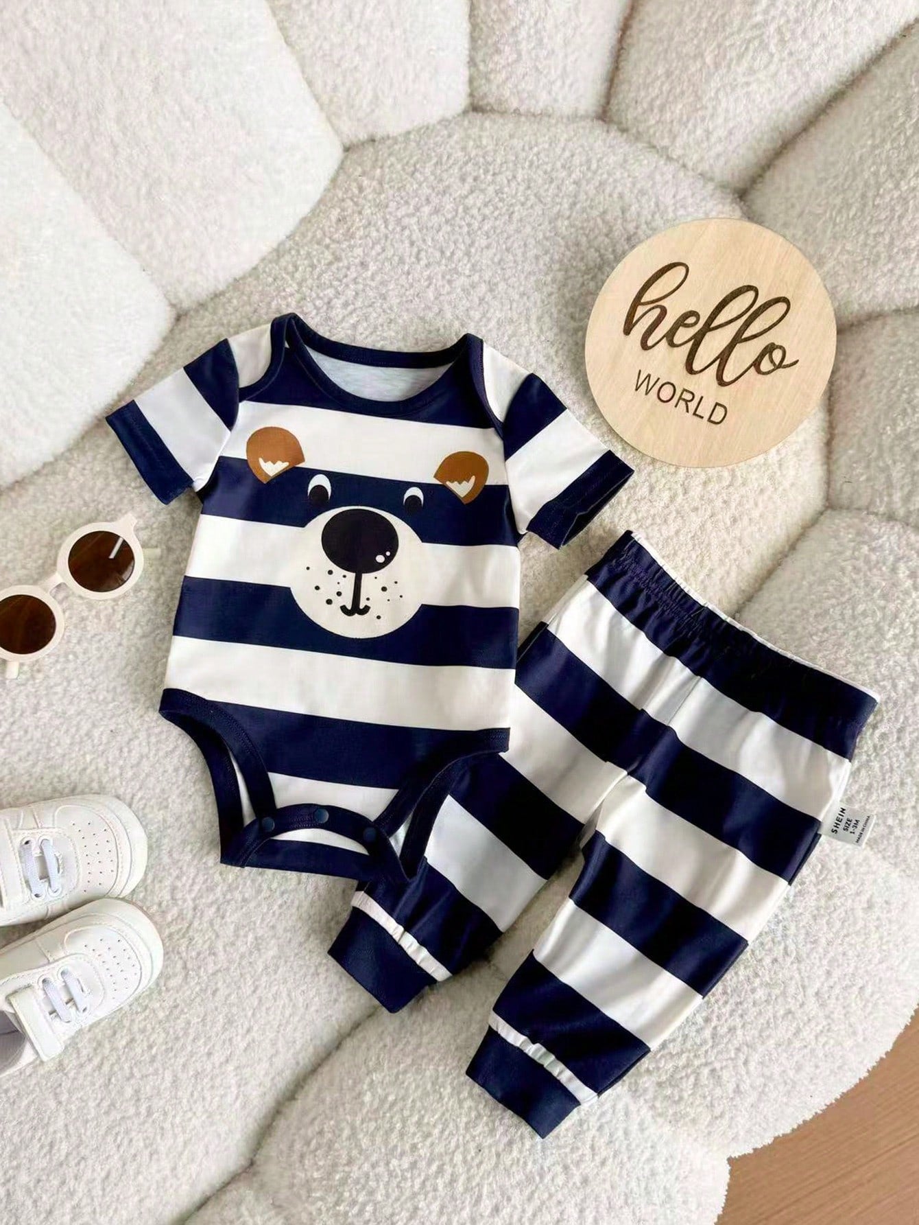 6pcs Newborn Baby Boy Summer Cute Cartoon Star Print Short Sleeve Romper & Pants Set