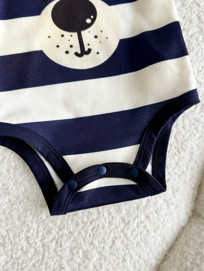6pcs Newborn Baby Boy Summer Cute Cartoon Star Print Short Sleeve Romper & Pants Set