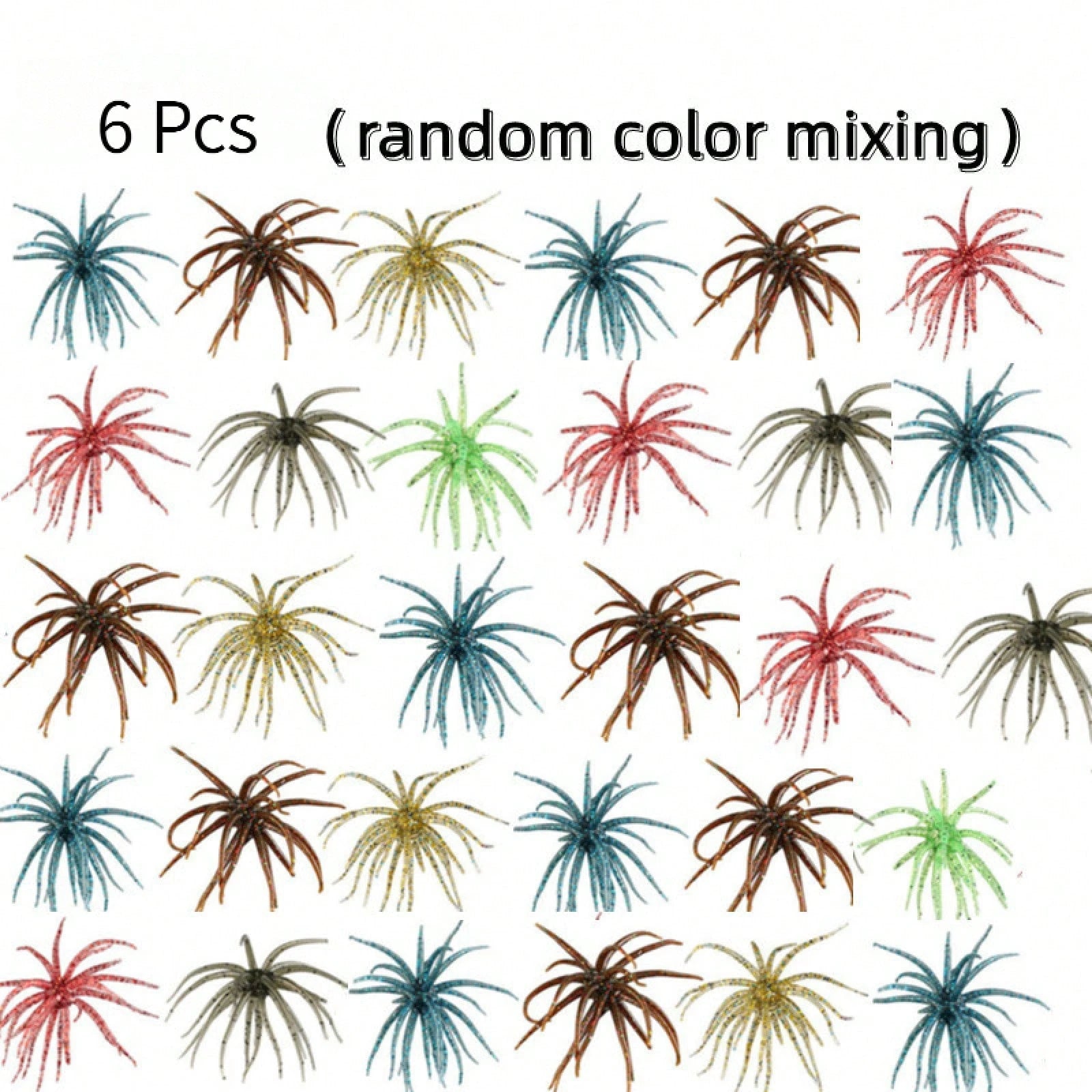 6Pcs Sea Urchin Soft Fishing Lures, TPE Lifelike Round Floating Baits In Multiple Colors.Dynamic Swimming Design, Practical Tackle Supplies For Anglers And Fishing Gear Collection
