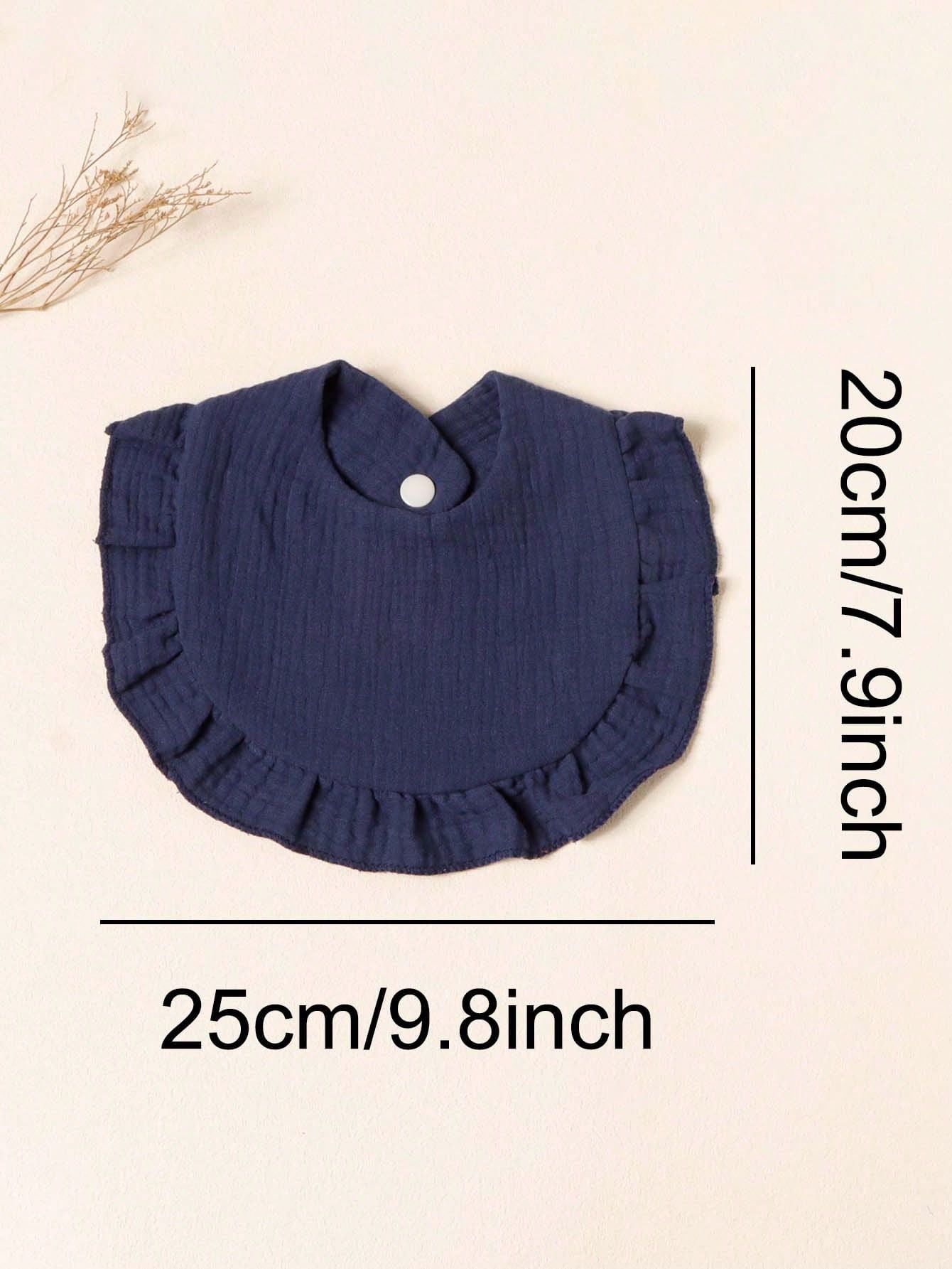 6pcs/Set Soft & Breathable Baby Bibs With Cute Solid Color Ruffle Edges, Suitable For Daily Use