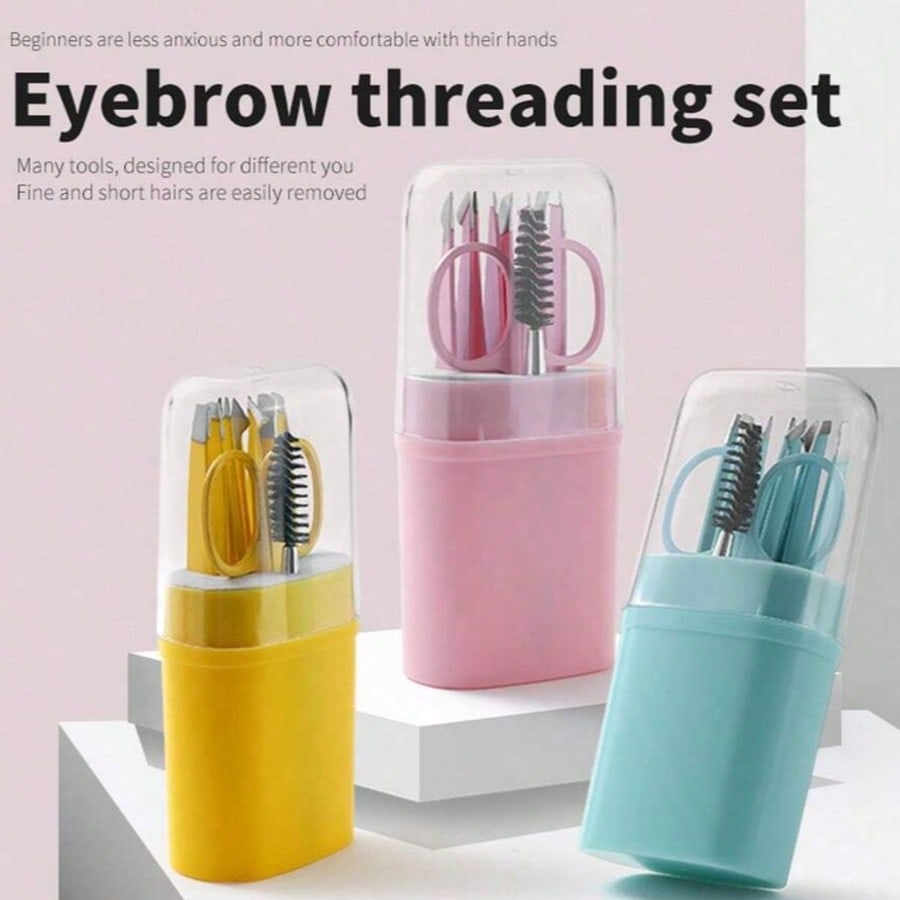 6pcs Stainless Steel Eyebrow Care Set, Eyebrow Tweezers, Eyebrow Scissors, Eyebrow Trimmer, Suitable For Men & Women, Portable Makeup Tools,Makeup,Cheap,Room Decor,Vanity,Travel,Bedroom,Makeup Accesso