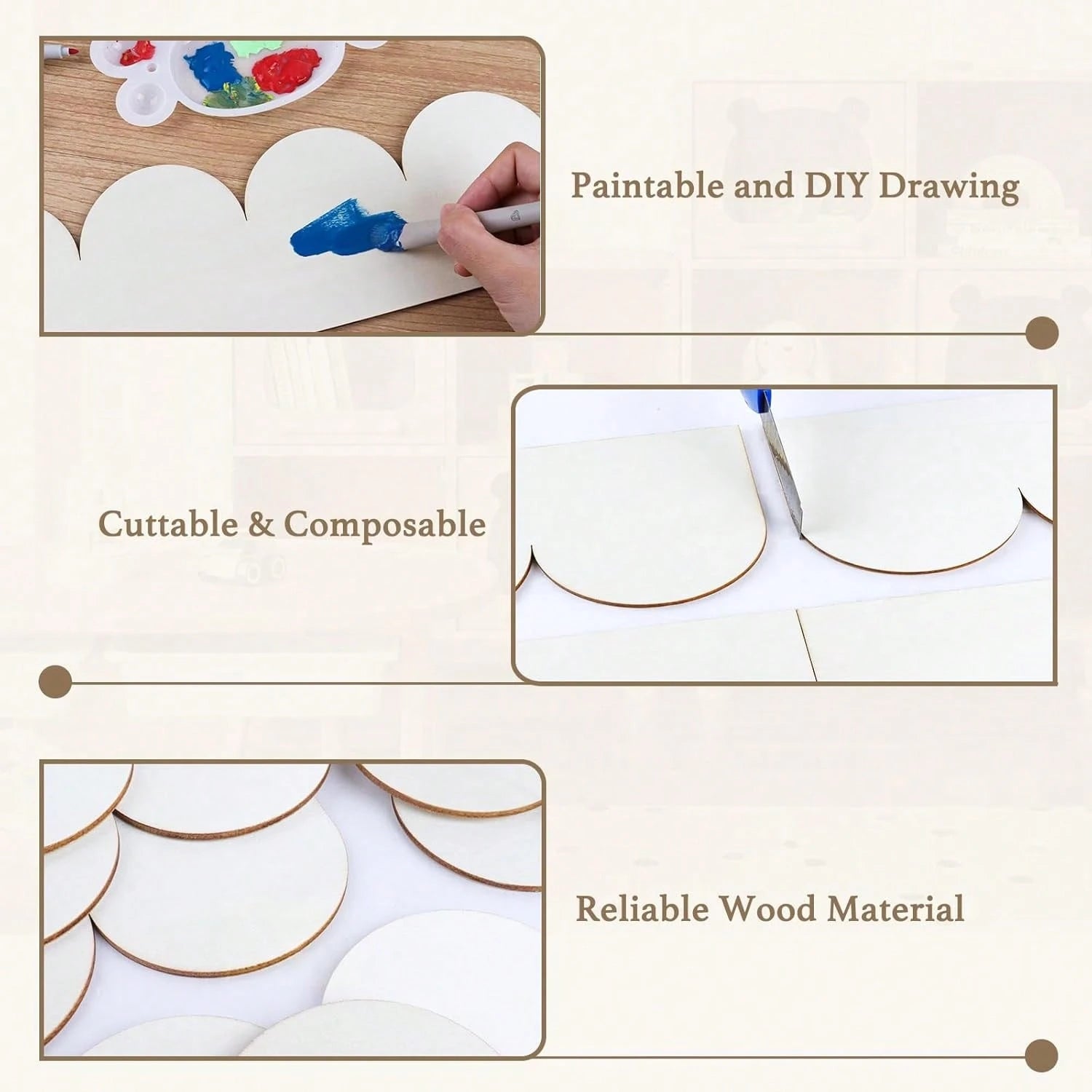 6pcs Wavy Wooden Decorative Strips, Wooden Wavy Edge Decorative Strips, Fan-Shaped Wavy Edge Wooden Decorative Strips, Suitable For Decorating Door/Window Frames, Cabinet DIY, Furniture Edges, Adding